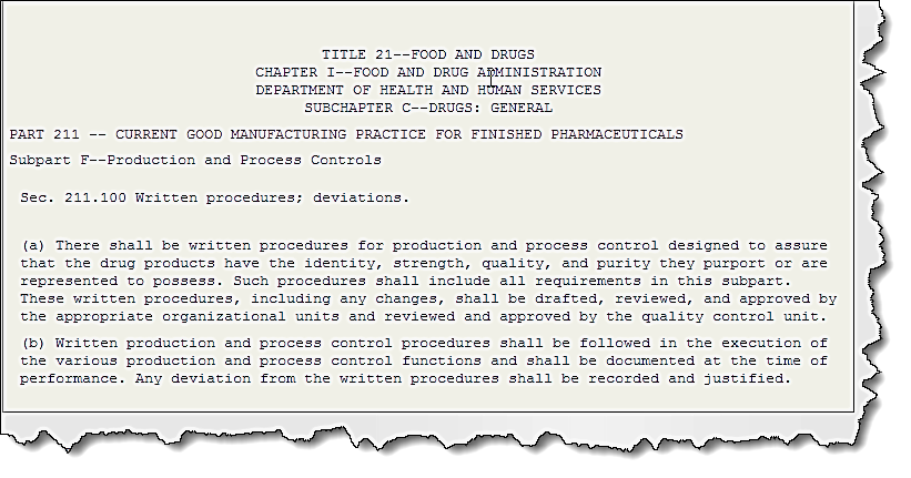 Image showing part 211 - Current good manufacturing practice for finished pharmaceuticals