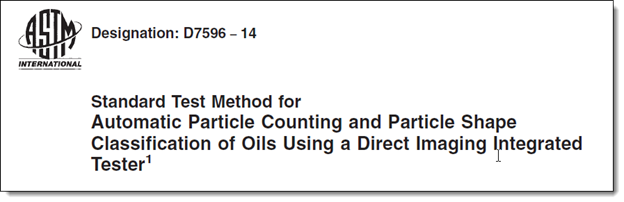 ASTM D7596-14 Particle Shape of oils