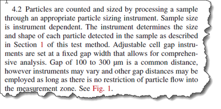 Section 4.2 ASTM D7596-14 Particle Shape of oils