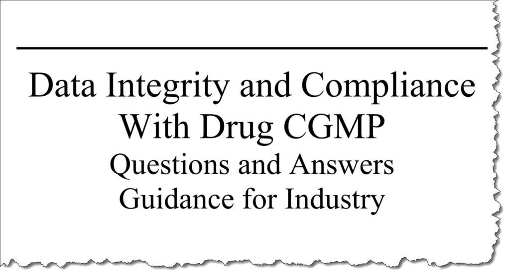 FDA Data Integrity CGMP