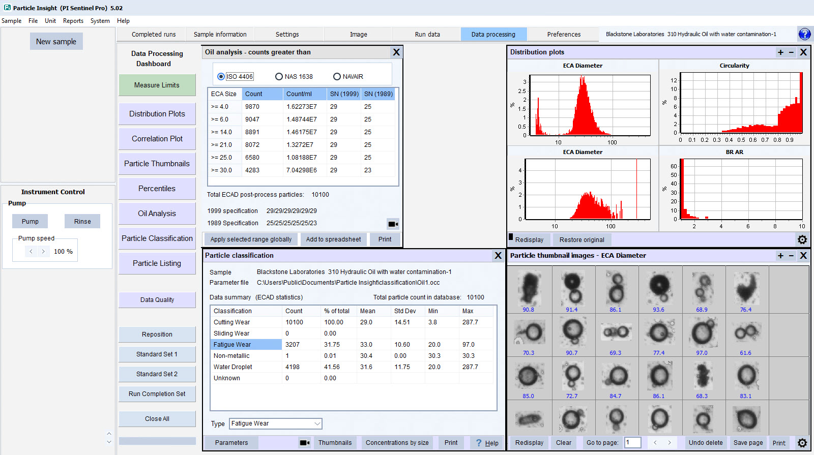 Pi Raptor Fuel and lubricant particle analysis with a view