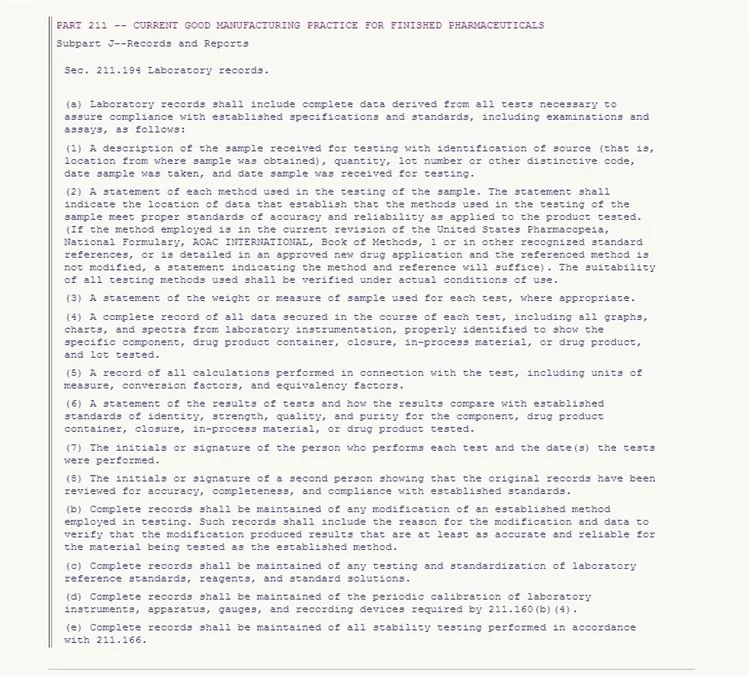 Documentation compliance for Data Integrity for Particle Size Equipment