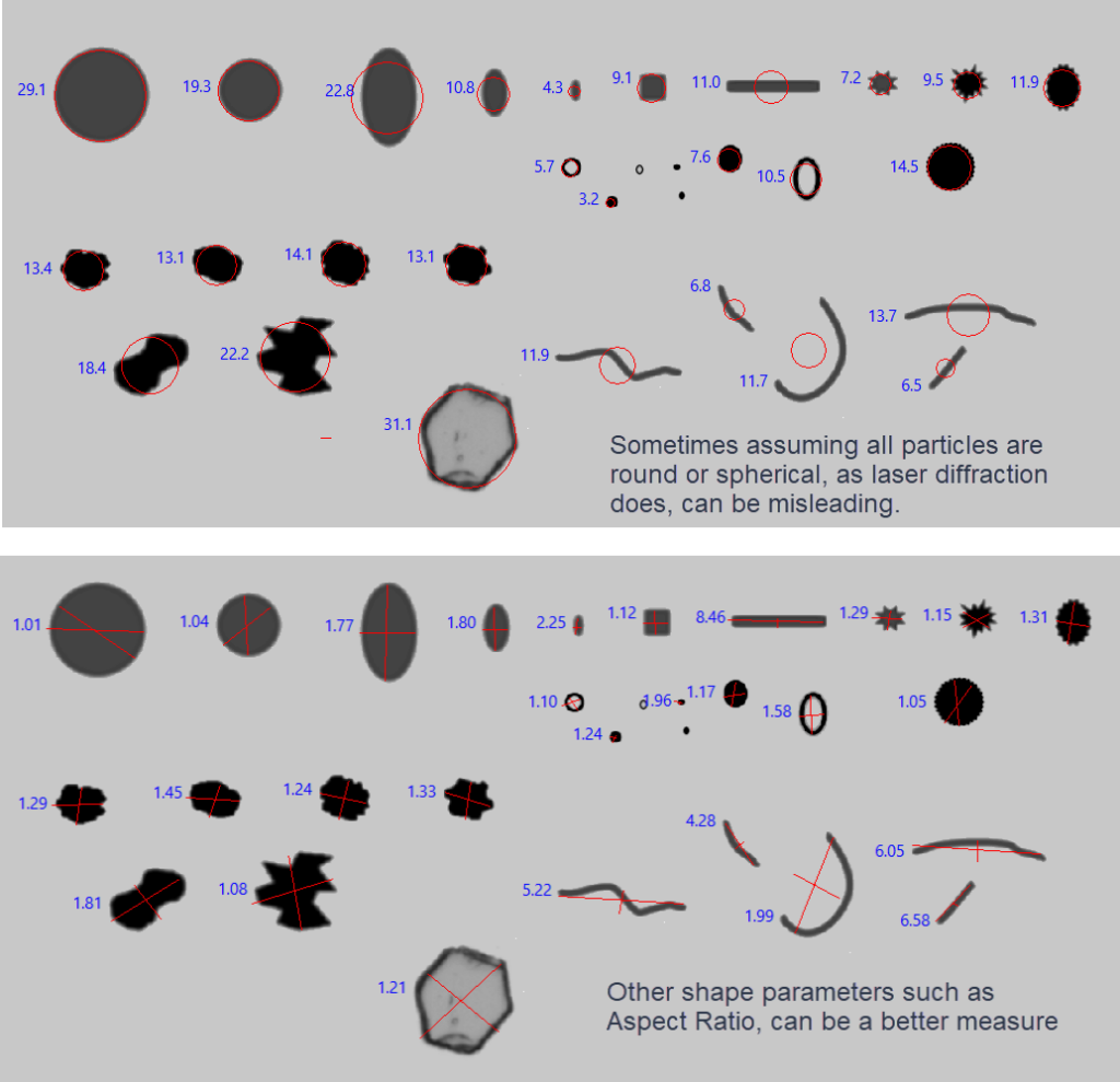 particle shape examples spherical fiber platelet particle morphology