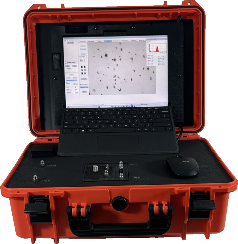 Pi Raptor portable particle size and shape analyzer with dry powder module